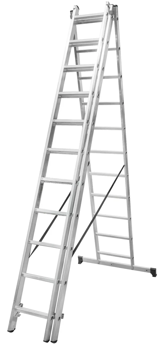 Трехсекционная лестница STANDERS, 11 ступеней